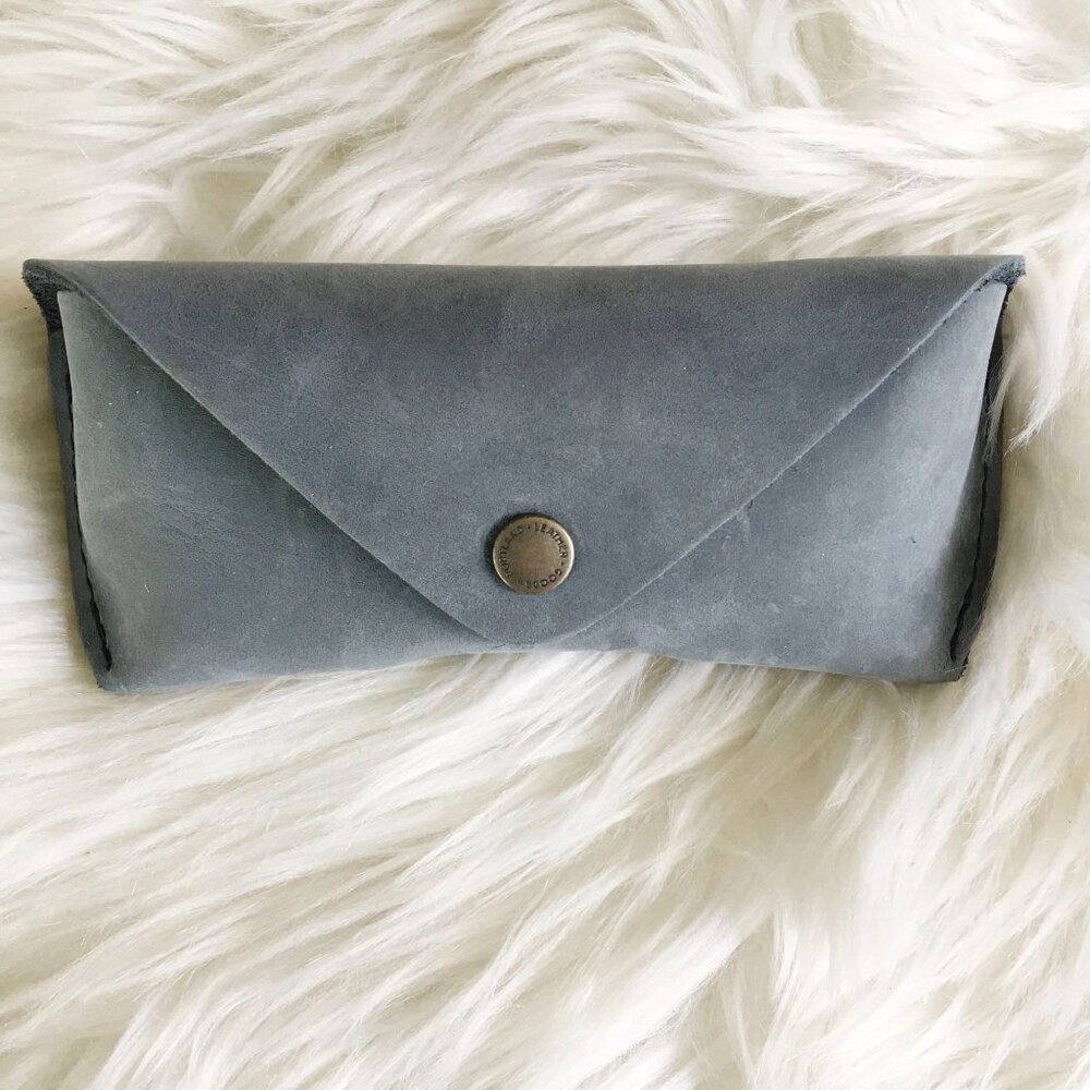Portland Leather Goods Sunglasses Case Storm Gray Blue - Picture 4 of 7